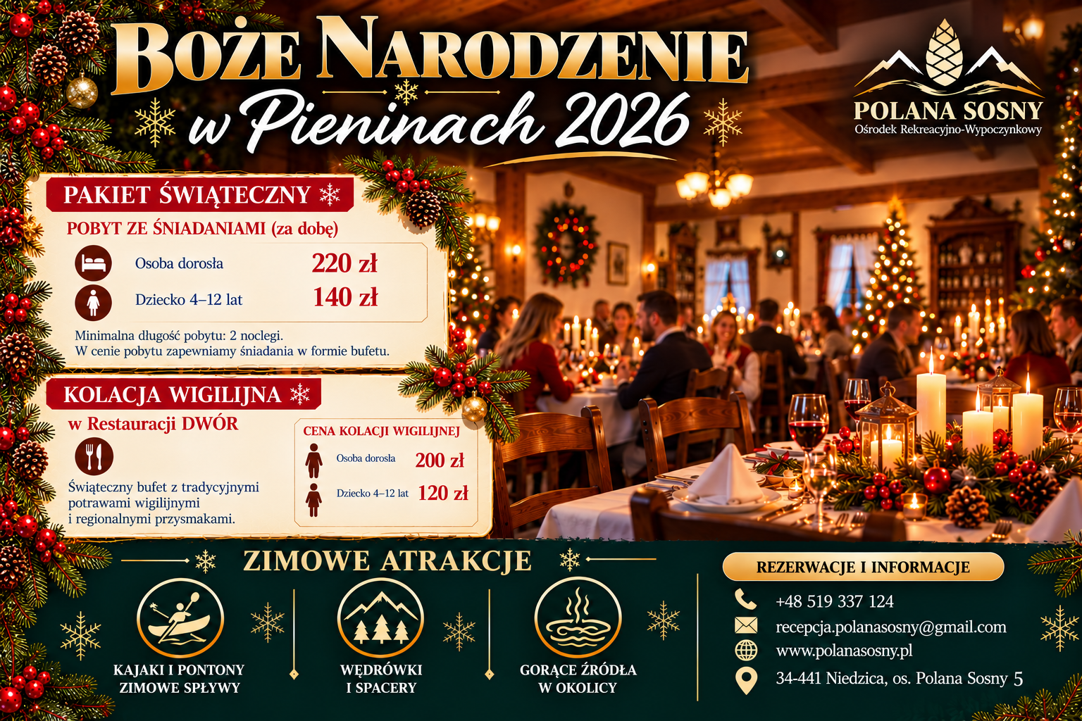 Boże narodzenie w pieninach 2026 - Polana Sosny