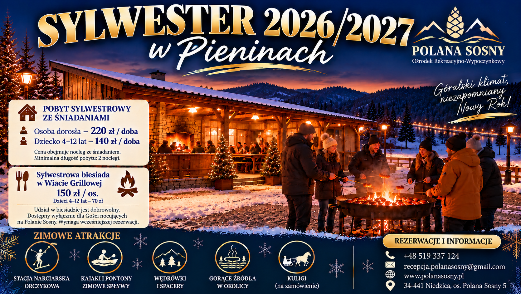 Sylwester w pieninach 2026 - Polana Sosny